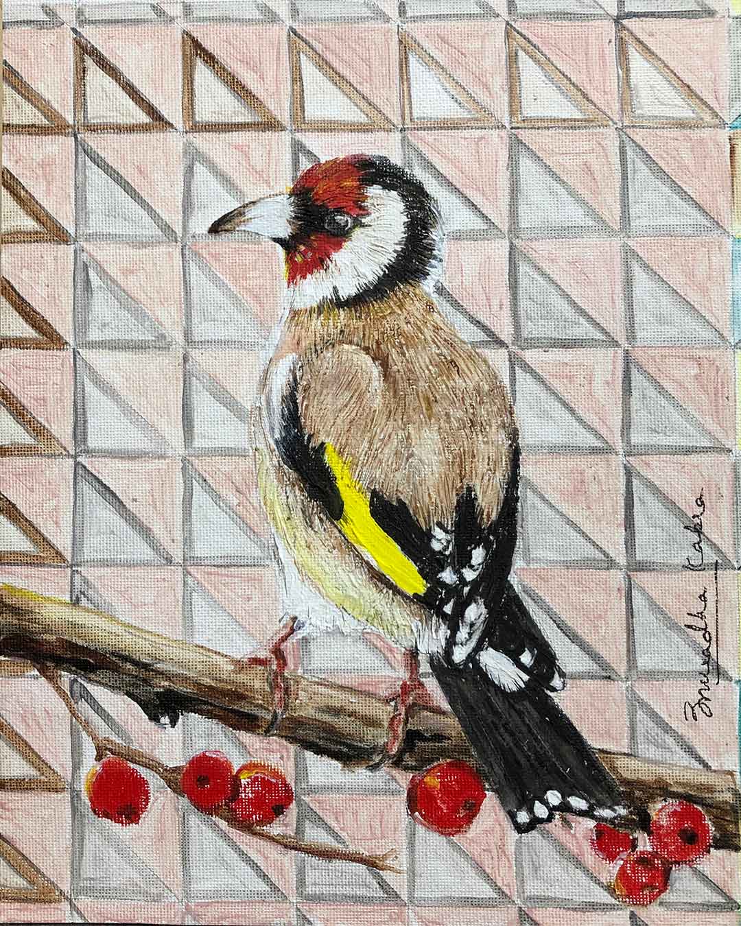 Buy painting online Singapore Goldfinch Anuradha Kabra India Exquisite Art