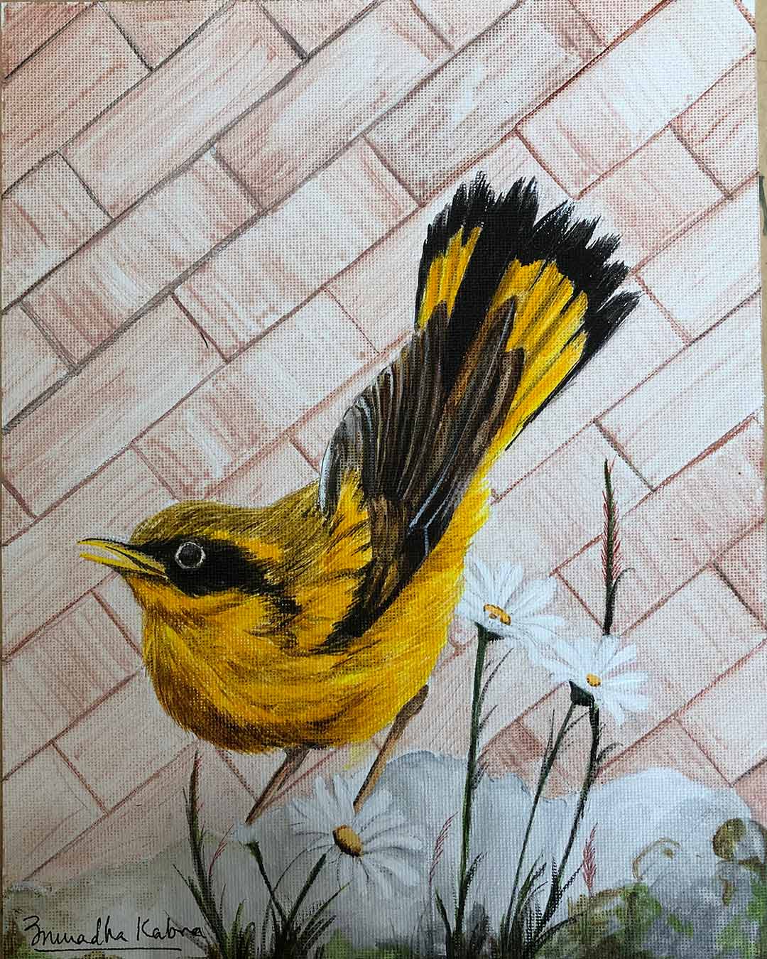 Buy painting online Singapore Exquisite Art Anuradha Kabra Indian Golden Oriole