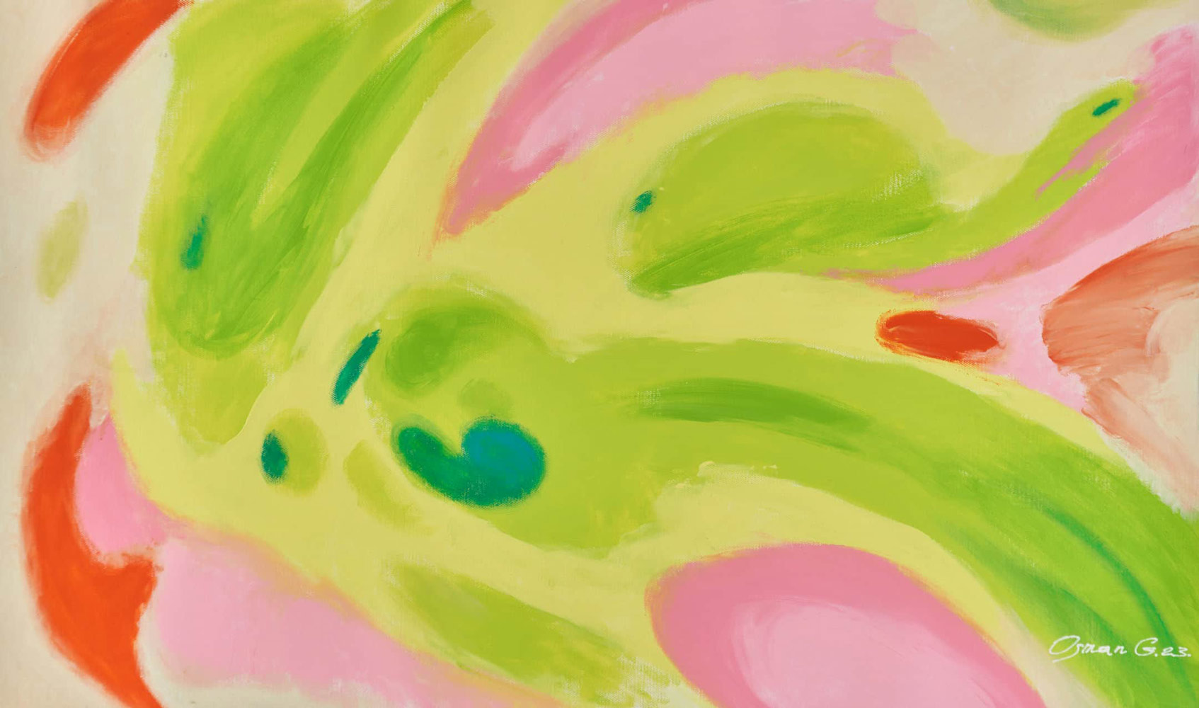 Exquisite Art Gulia Osman Three Fish in Pink Sea