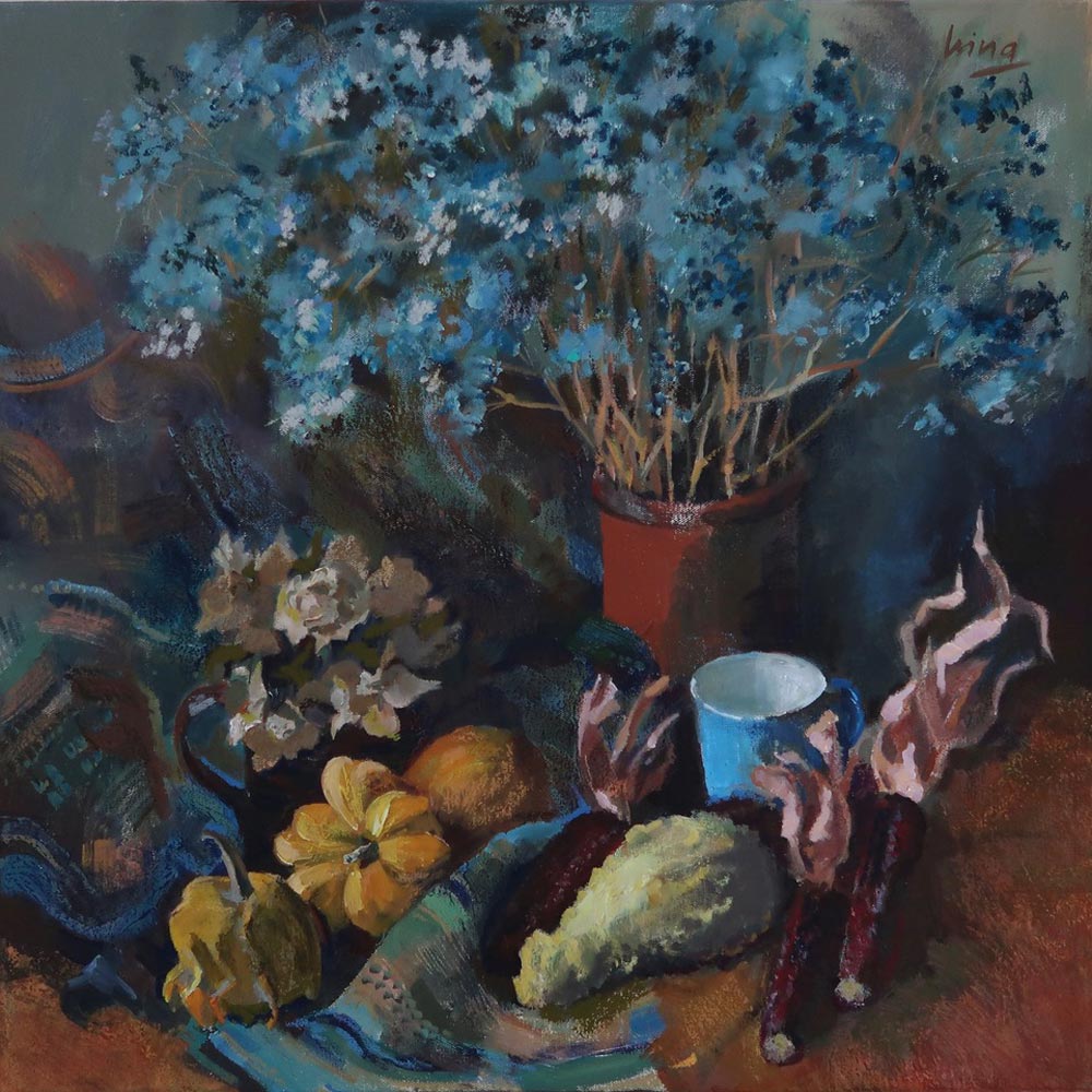 Buy painting online Singapore Exquisite Art Irina Forrester Blue still life