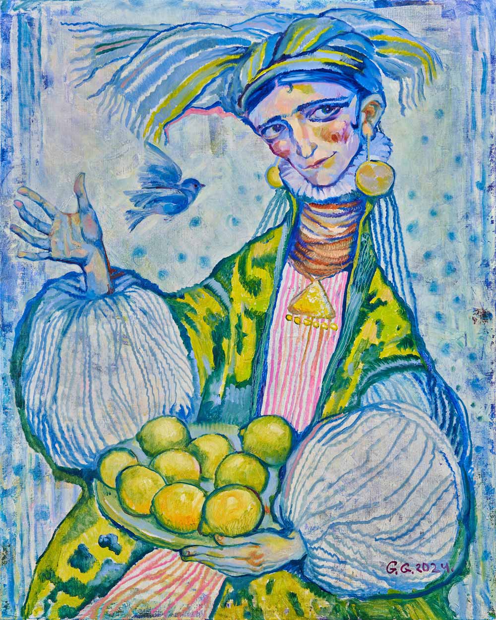 Exquisite Art Gulia Osman Lady with Lemons